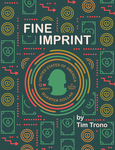 Cover of 'Fine Imprint' by Tim Trono with design elements on a dark green background