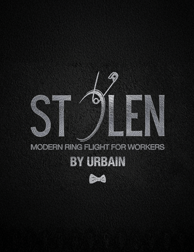 Black background with white text and logo for 'Stolen' by Urbain