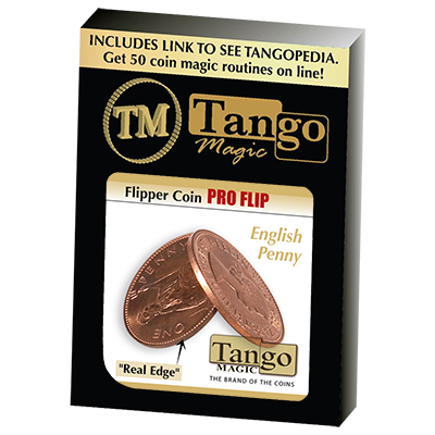 Flipper coin Pro Elastic System - English Penny (D0107) by Tango Magic