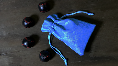 Set of 4 Leather Balls for Cups and Balls (Black) by Leo Smetsers - Trick